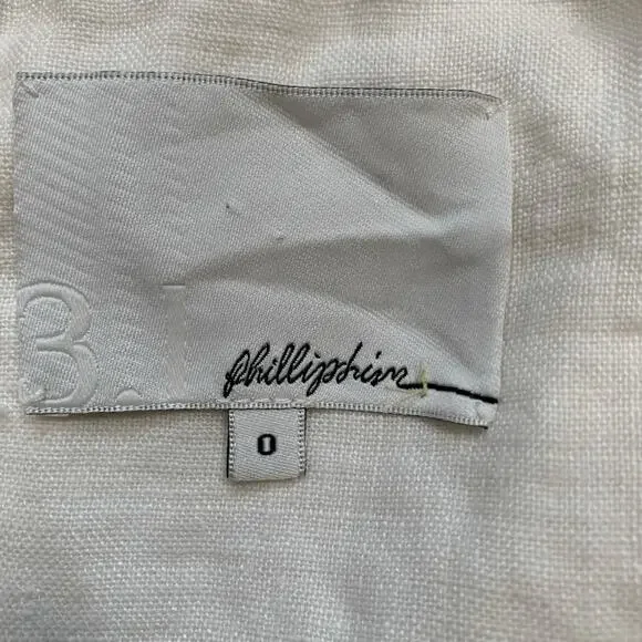 3.1 Phillip Lim Cream Linen Silk Ribbon Detail Dress Size 0 Boho Wedding - Picture 9 of 12